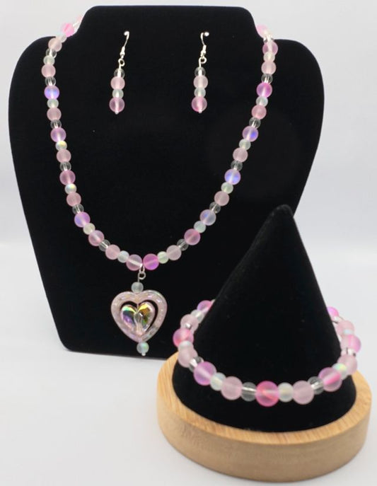 Moonstone Necklace, Bracelet and Earring Set